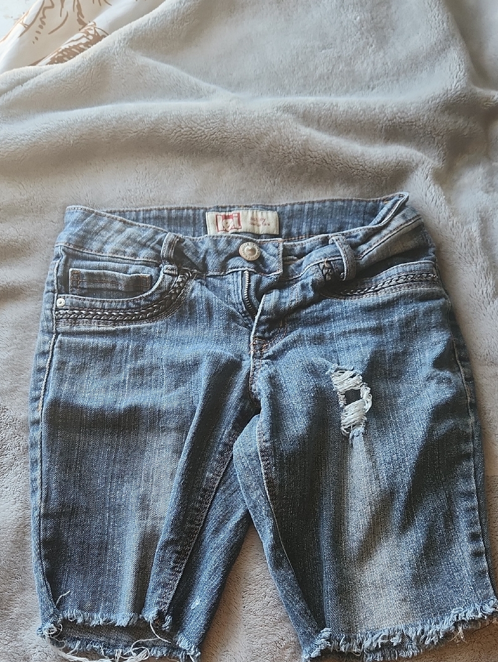 Ashley By 26 International Distressed Blue Denim Bermuda Shorts